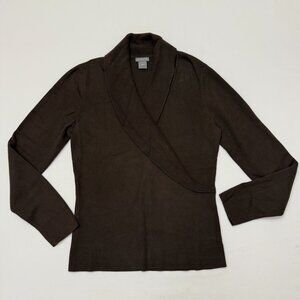 Pre-Owned Ann Taylor Women's Dark Brown Sweater V-Neck SZ Medium